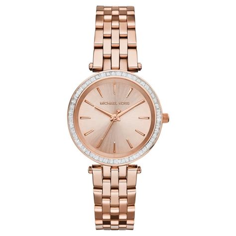 small rose gold michael kors watch